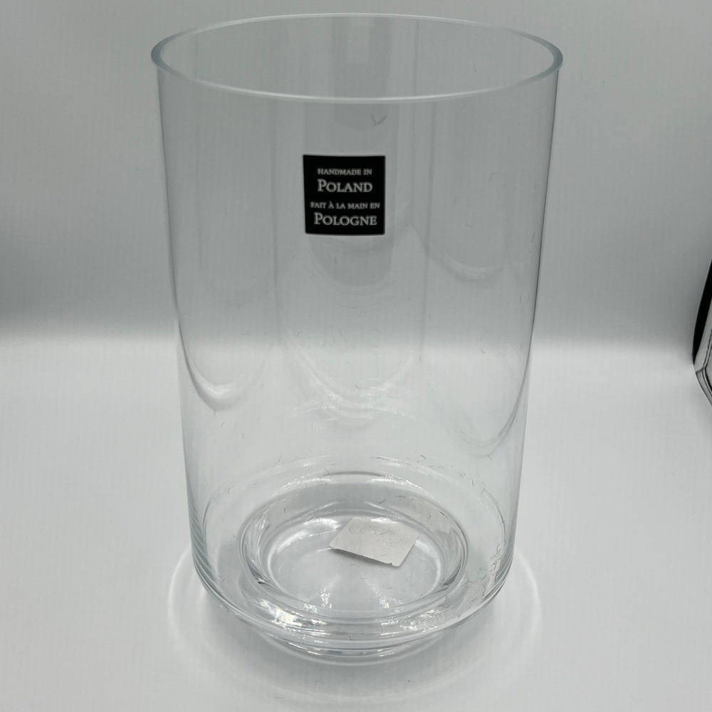 HomeGoods Glass Cylinder Vase Women OS Clear Brand New Handmade in Poland 12in - Picture 2 of 5